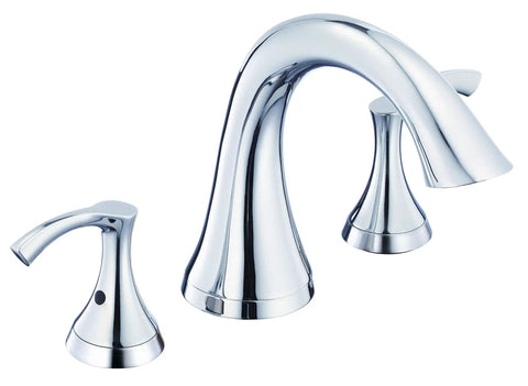 Two Handle Roman Tub Faucet Trim Kit In Chrome Finish Valve Not Included High Rise Slip On Spout 3 Hole 8 To 12 Inch Installation