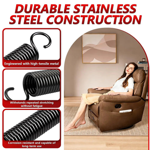Heavy Duty Replacement Recliner Springs 4 7 8 Inch Extension Hardware featuring durable stainless steel construction.
