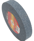 Heavy Duty Aluminum Oxide Bench Grinding Wheel 6X1 Inch 36 Grit Coarse Vitrified Bond Cuts Mild Steel Like Butter, side view.