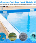Pool Skimmer Guard Kit With Leaf Shield Net for Inground or Above Ground Pools installed by poolside for leaf and debris prevention