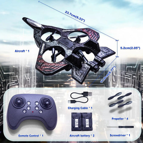 Foam RC Airplane With LED Lights Remote Control Fighter Jet For Night Flights Outdoor 360 Degree Flip And Spin Stunts Easy Takeoff