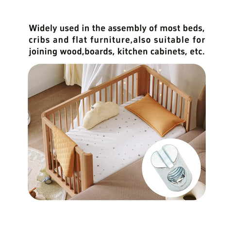 24 Piece M6x15mm Barrel Nut Cross Dowels Slotted Nut Hardware Replacement Kit for Bunk Beds Headboards Chairs; crib with accessories
