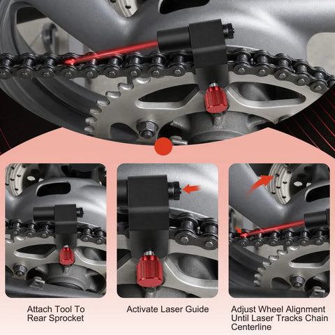 Laser Chain Alignment Tool For Motorcycles ATVs Dirt Bikes And Go Karts Dead On 1mm Sprocket Alignment With CNC Aluminum Build