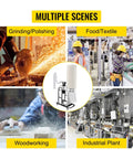 Heavy Duty Mobile Cyclone Dust Collector Made For Industrial Shop Floors Features Portable Base 13 Gallon Collection Tank And Badass High Velocity Airflow System in various work environments.