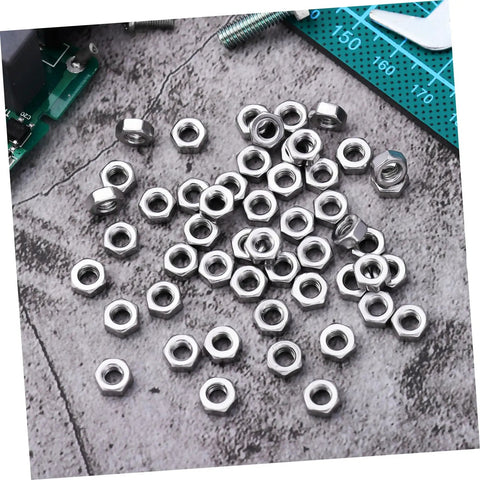 250Pcs Stainless Steel Hex Nuts And Machine Fasteners Pack spread out on a gray background, perfect for garage fixes.