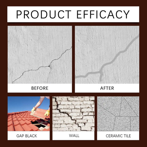 DIY Ready Concrete Crack Repair Sealant Kit For Driveways Patios And Walkways High Elasticity Waterproof Caulk shows before and after repair results.