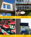 AnchorFix-2 Super Strength Anchoring Adhesive For Threaded Rods In Concrete And Masonry installed on supports, rails, seats, and signs