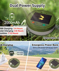 Solar Camping String Lights 33ft 100 LED With 9 Modes USB C Rechargeable shown with dual power supply and USB charging port