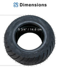 13x5.00-6 Tubeless Pneumatic Go Kart Tire For Front Or Rear Wheels, Deep Tread Grip, Durable Rubber, shown with dimensions.