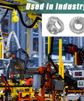 Image of 50 Pack M10 X 1.5mm 304 Stainless Steel Serrated Flange Hex Nuts Metric Lock Hardware in industrial setting.