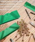Rock Solid Drill Bit Sharpening Jig Kit Three Piece 3D Printed Bench Grinder Guide showing 90, 118, 135 degree fixtures on wooden surface.