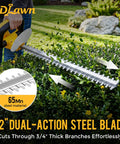 Cordless 20V Hedge Trimmer With 22 Inch Blade, 2x4.0Ah Batteries And Fast Charger cutting shrubs