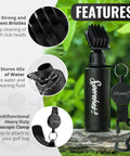 Pro Golf Club Brush Cleaner With Heavy Duty Retractable Clamp And Squeeze Bottle For 4 Oz Water Multi Purpose Cleaning Tool