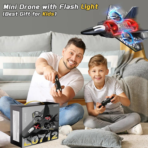 Foam Remote Control Drone For Kids Ages 8 To 12 With Lights 360 Degree Flips Auto Hover Headless Mode Easy Flying Toy
