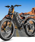 Insane Dual Motor Electric Bike For Adults Unleashes 5600W Peak Thrust And 50Mph Cruise With 60V 80Ah Battery on rugged terrain.