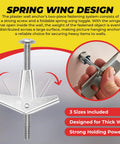 Heavy Duty Toggle Bolt Anchor Kit For Drywall Includes 1/8 X 2 In, 3/16 X 3 In, And 1/4 X 3 In Toggle Bolts open spring wing anchor