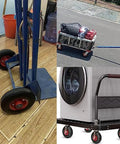 Rock Solid Heavy Duty Replacement Rubber Caster Wheels 8 Or 10 Inch Swivel Rollers With Locking Brake on utility carts and transport trolleys.