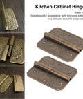 Antique Brass Butt Hinges for Cabinet Doors, two sets with 12 nails, vintage hardware, distressed bronze finish, rustic look.