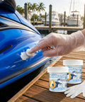 Marine Epoxy Putty 200g Two Component Underwater Repair Stick That Holds Up White Marine Grade Waterproof For Holes Gaps Dents Cracks in use on boat hull