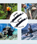 Two Pack Stainless Steel Scuba Diving Lanyards With Coiled Design And Quick Release Buckle For Cameras And Dive Lights