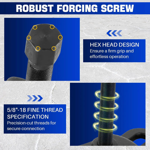 Front Wheel Hub Puller Set And Rear Axle Puller Kit Built Tough For 3.75 To 4.50 In Front Hubs And 4.50 To 5.50 In Rear Axles Flange Style