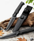 Two Pack Fixed Blade Knives With Full Tang Design For Camping And Outdoor Survival Gear Ergonomic Non Slip Handle Sharp Stainless Steel Blade