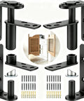 Badass Heavy Duty 304 Stainless Steel Self Closing Cafe Door Hinges Black Saloon Swing Mounts set with screws and springs.