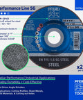 4-1/2 Inch Type 27 SG Cut Off Wheel For Steel And Stainless INOX Metal Cutting Disc Aluminum Oxide 7/8 Arbor Part 63162