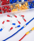 Assorted 280 Piece Electrical Cable Connectors Kit With Insulated Wire Terminals Including U Type Fork Spade Butt Ring Terminals
