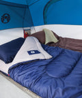 Brazos 20 To 30 Degree Fahrenheit Adult Cool Weather Sleeping Bag With No Snag Zipper in a tent, showing interior setup.