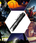 Ultra Bright 1500 Lumen Rechargeable Tactical Flashlight, Pocket Size EDC LED Light For Emergency, Rescue, Camping, shown in use outdoors