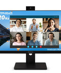 Frameless 23.8 Inch Business Webcam Monitor With 1080p IPS Display 120Hz Refresh Rate Built In 3MP Webcam Mic Array And Stereo Speakers