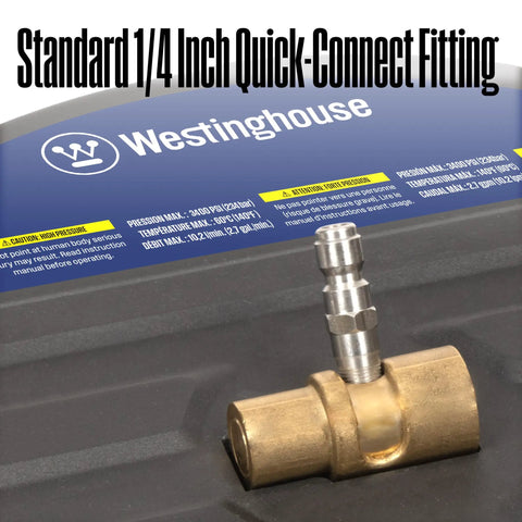 Standard 1/4 inch quick-connect fitting for 15 Inch Surface Cleaner Attachment For Pressure Washers Up To 3400 Max PSI