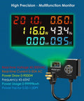 Heavy Duty 50A AC Power Meter With Nema 14 50P To 14 50R Outlet Monitor displaying real-time voltage and current.