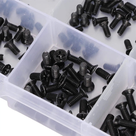 450 Piece Laptop Screws Kit With 15 Sizes M2 M2.5 M3 Replacement Screws For Notebook Computers And Electronics Repair Durable Carbon Steel Assortment With Storage Box