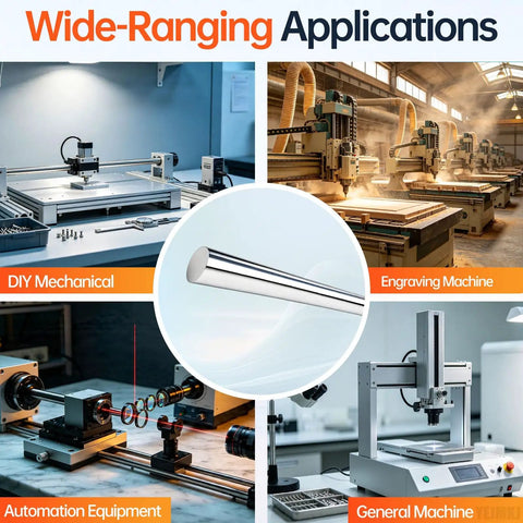 Premium 2 Pack 16mm X 400mm Linear Motion Rods Shaft Guide Rail showcased in DIY and CNC applications.