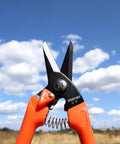 Ultra Twig And Hoof Trimming Shears 7.5 Inch Twin Blade With Nonstick Coating Spring Loaded Garden Scissors close-up view