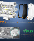 Marine LED Light Pods Four Inch White Spot Flood Combo Two Pack For Pontoon Boats with IP67 aluminum housing and accessories