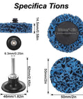 All In One 45 Piece 2 Inch Diamond Sanding Discs Set for Drill or Die Grinder dimensions and blue disc details shown