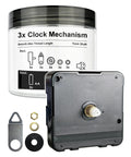 Battery Operated Clock Mechanism Replacement Kit with Silent Quartz Movement, hands and motor for DIY clocks, wall and desk use.