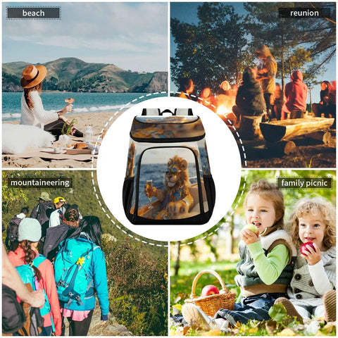Yacht Inspired Insulated Cooler Backpack with leakproof 30L space, ideal for beach trips, reunions, mountaineering, and family picnics