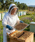 Beekeeper using Durable Metal Queen Excluder for 8 Frame Beehives 2 Pack Beekeeping Equipment in apiary