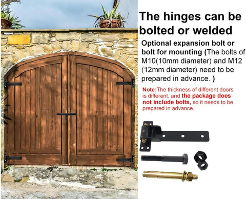 Beefy Heavy Duty Gate Hinges 13 Inch Strap Hinges With Ball Bearings on wooden gates