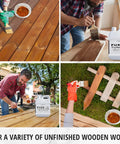 Applying Straight Up Pure Tung Oil 32 Oz Bulk Bundle With Professional Brush on wood and outdoor projects.