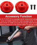 No Hassle 2 Set Grease Gun Plunger Screw Kit 44 70 0375 for 20 oz sausage barrels and motor-driven plunger assembly.