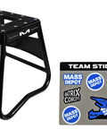 A2 Motocross Aluminum Dirt Bike MX Stand With Limited Edition 25 Piece Sticker Kit Black