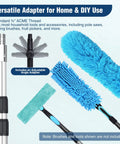 12Ft Telescopic Extension Pole With 3 To 8 Ft Adjustable Reach For Painting And Cleaning showing angle adapter and attachments
