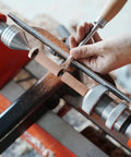 Crush Complex Turns On Your Lathe With This Badass ER32 Collet Chuck Kit Featuring Heavy Duty Base Five Precision Jaws in use with wooden pen mandrels on a lathe.
