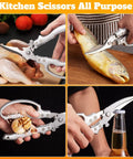 Heavy Duty Poultry Shears For Chicken And Bone Cutting Stainless Steel 3Cr13 Kitchen Scissors Sharp Wear Resistant Edge Rust Proof Multi Purpose Kitchen Tool For Poultry Beef And More used on chicken, fish, nuts, and bottle caps
