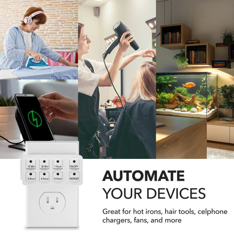 Slick Indoor Countdown Timer 2 Pack With Repeat Function 3 Prong Plug Smart Home Appliance Control for easy device management.